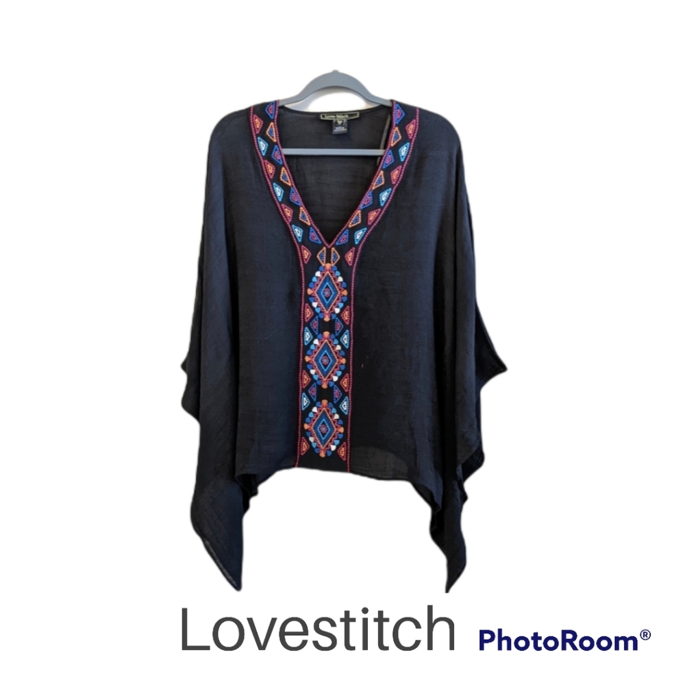 Lovestitch Boho Embroidered Caftan Blouse size medium/large